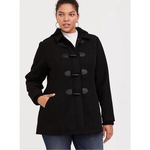 Women's Black Toggle Coat Torrid Size 2